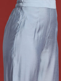 Anouk Printed Thread Work Kurta with Palazzos &  Dupatta