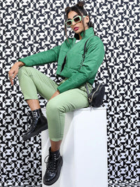 Tokyo Talkies Women Crop Bomber Jacket