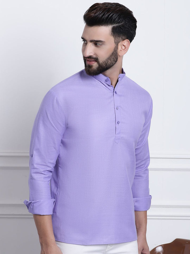 SOJANYA Men Purple Solid Kurta