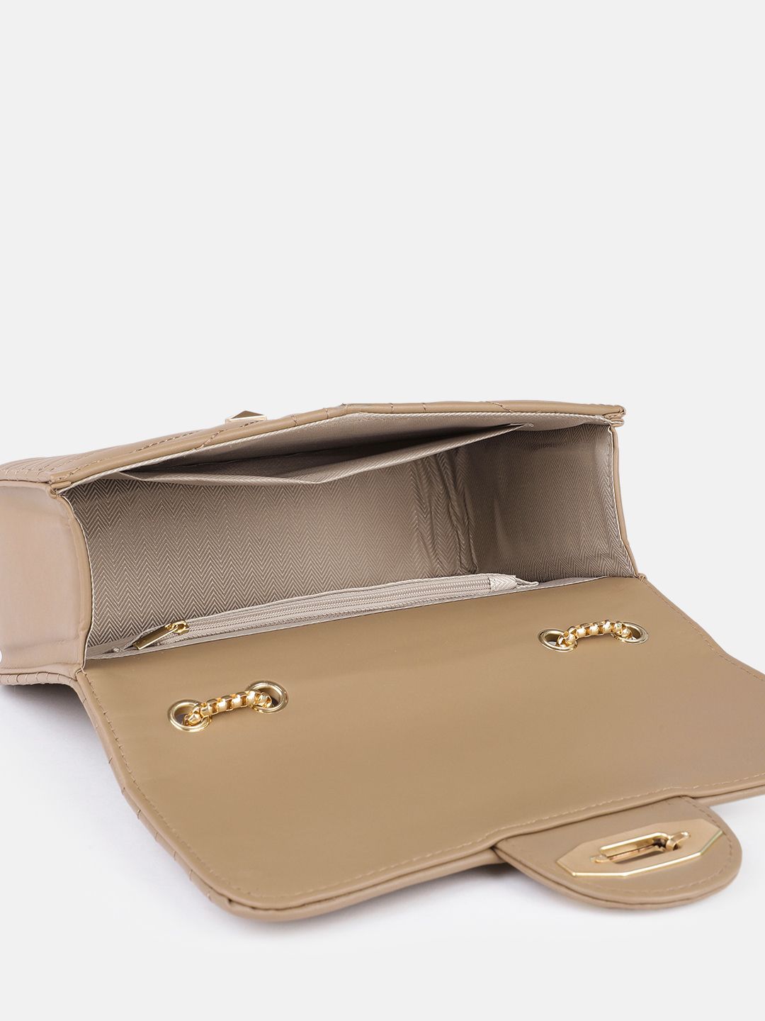 DressBerry Textured Structured Shoulder Bag with Quilted
