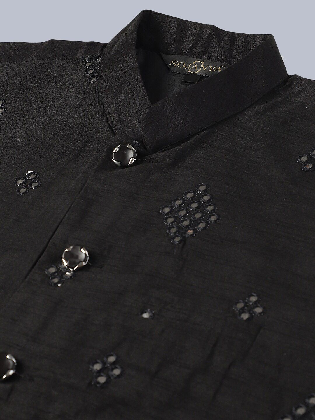 SOJANYA Kurta Kapas Tulen Bersulam Labuci Lelaki Dengan Kurta Churidar & Nehru