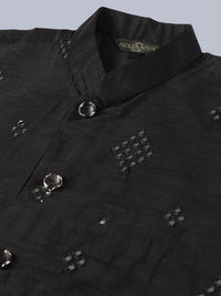 SOJANYA Men Embroidered Sequinned Pure Cotton Kurta With Churidar & Nehru Kurta