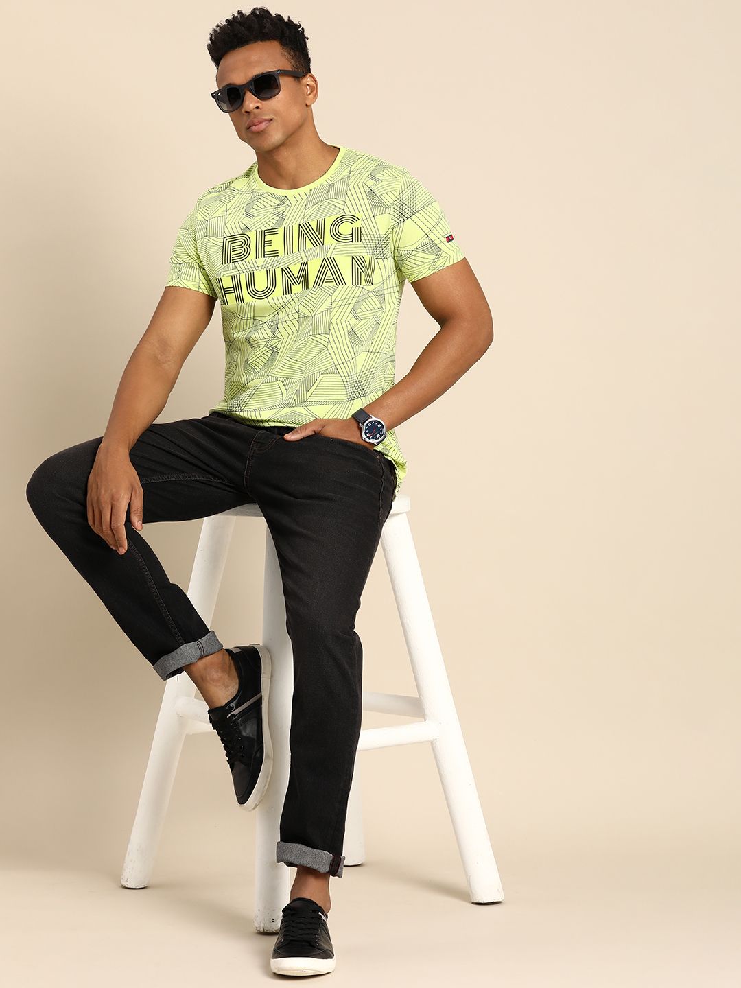 Being Human Typography Printed Pure Cotton T-shirt