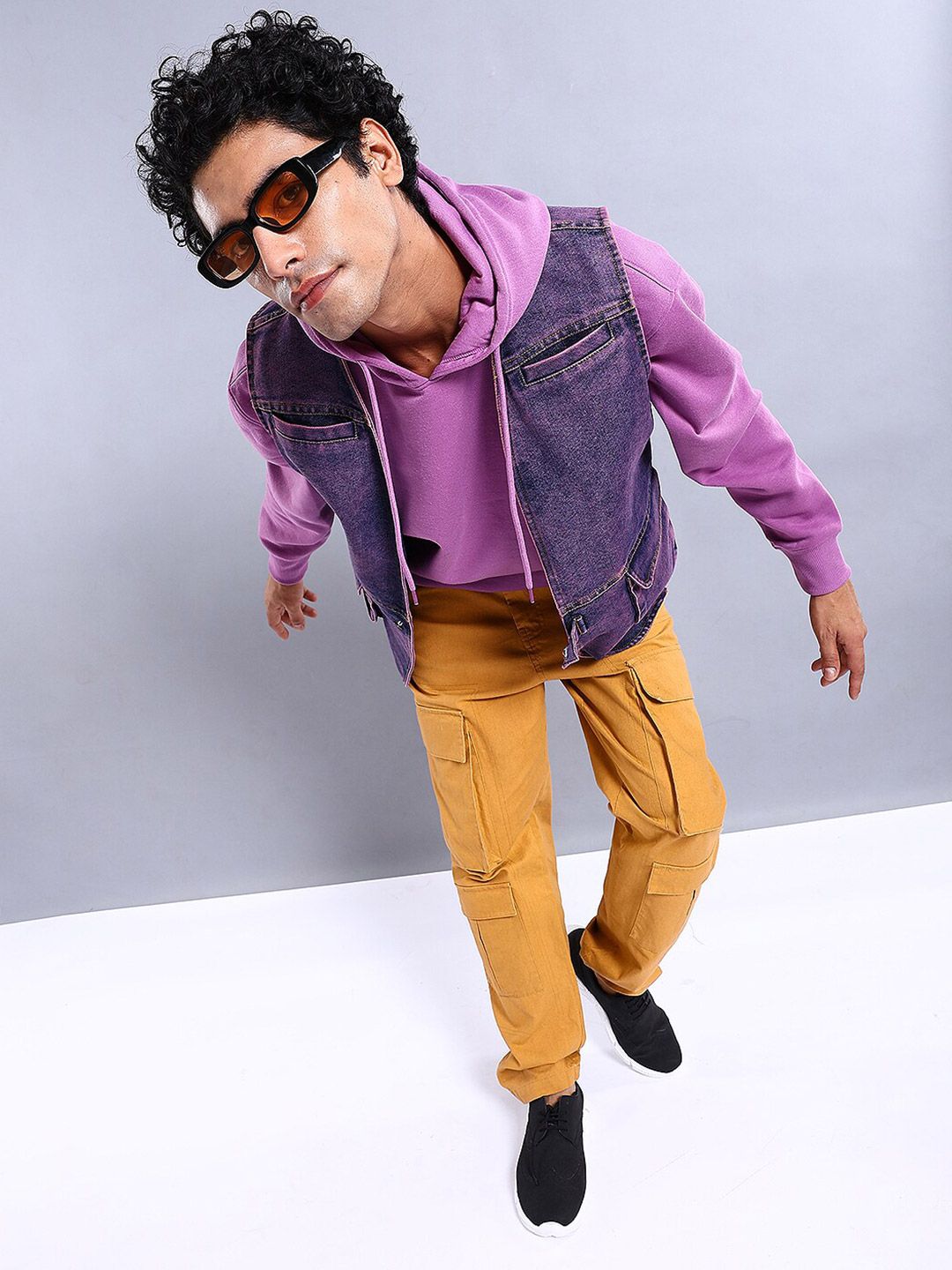 Sweatshirt pullover besar garaj garaj garaj cetak yang bercetak berkeruding