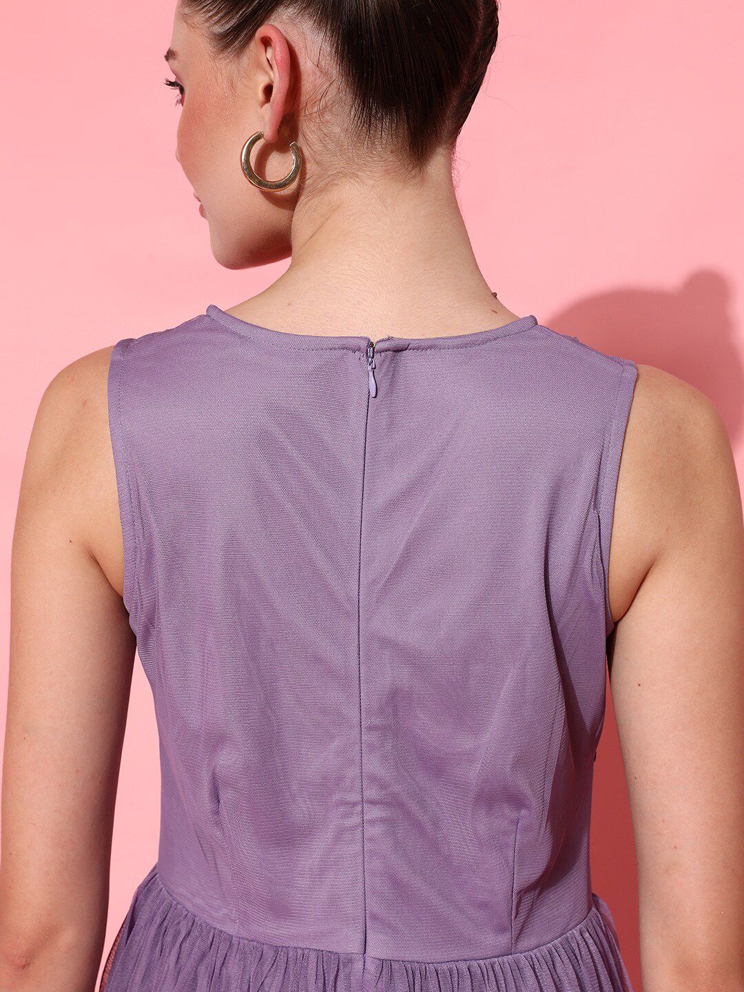 STREET 9 Women Elegant Lavender Solid Dress