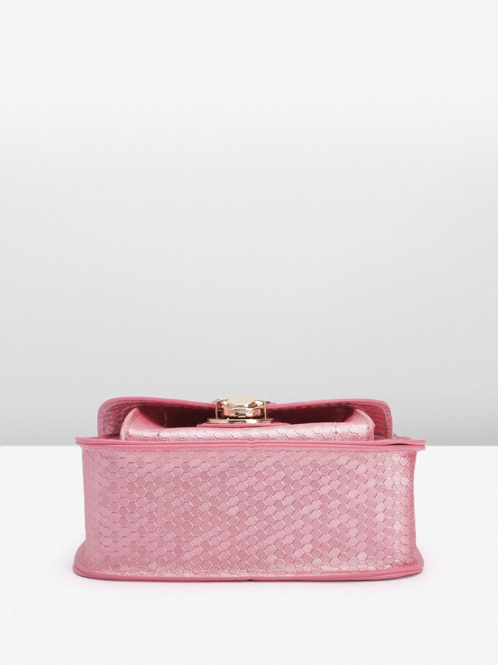 DressBerry Snake Skin Textured Structured Satchel Bag
