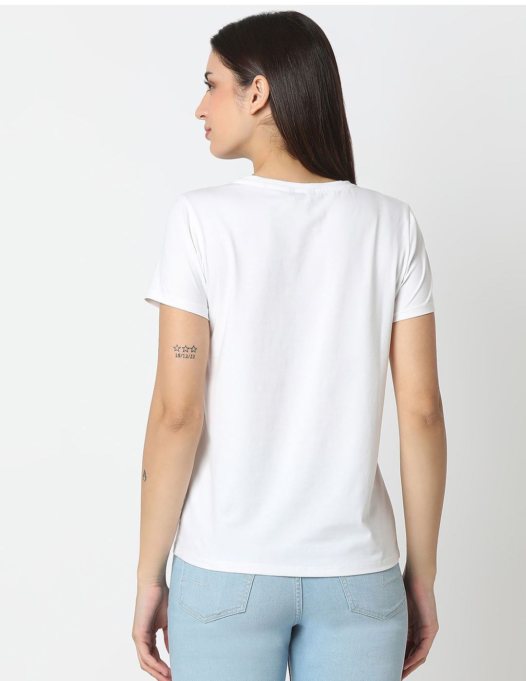 SPYKAR Women Typography Printed Round Neck Cotton T-shirt
