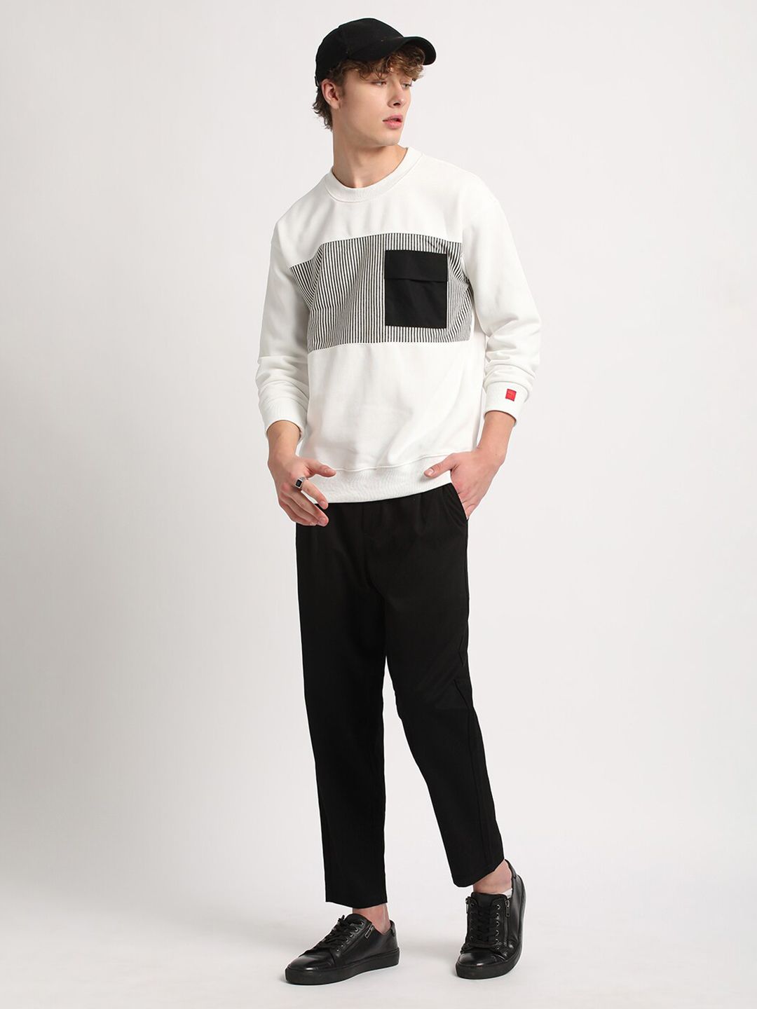 THE BEAR HOUSE Striped Round Neck Sweatshirt