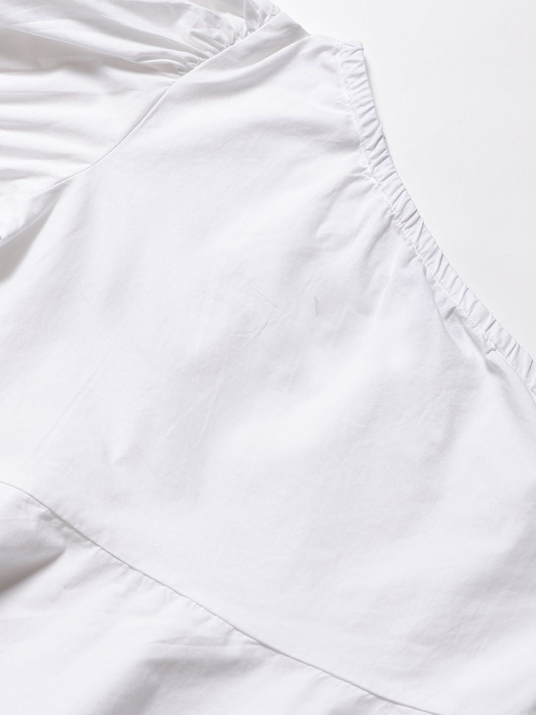 STREET 9 White One Shoulder Cinched Waist Pure Cotton Top