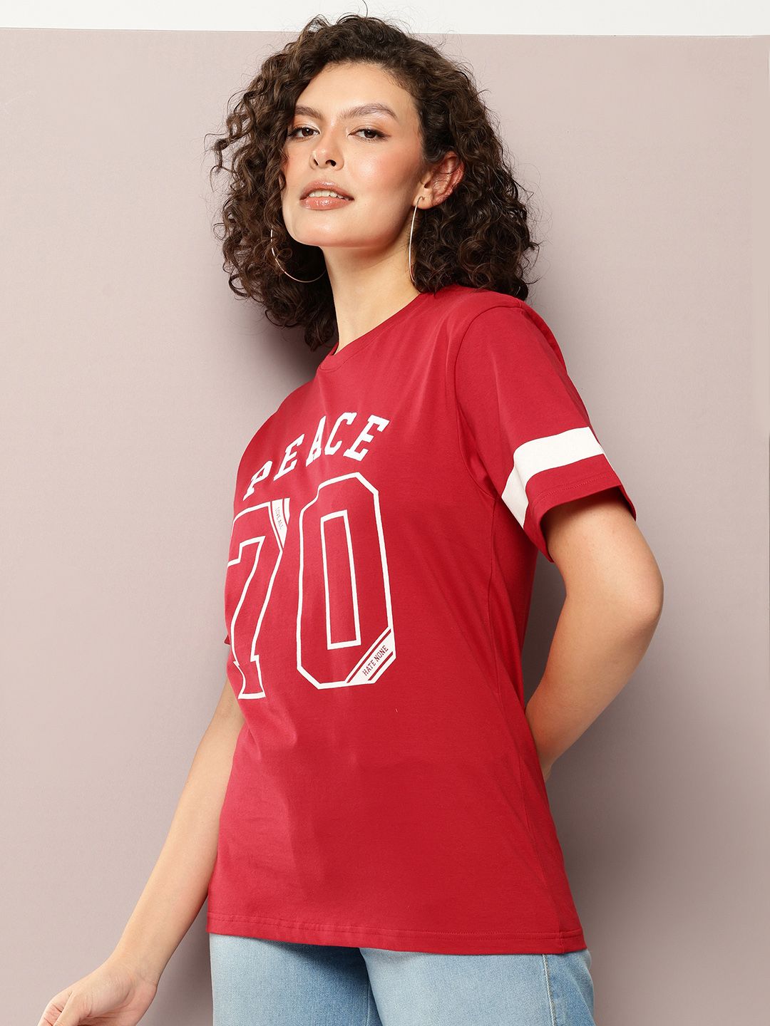 DILLINGER Women Oversized Printed Crew Neck Tshirt