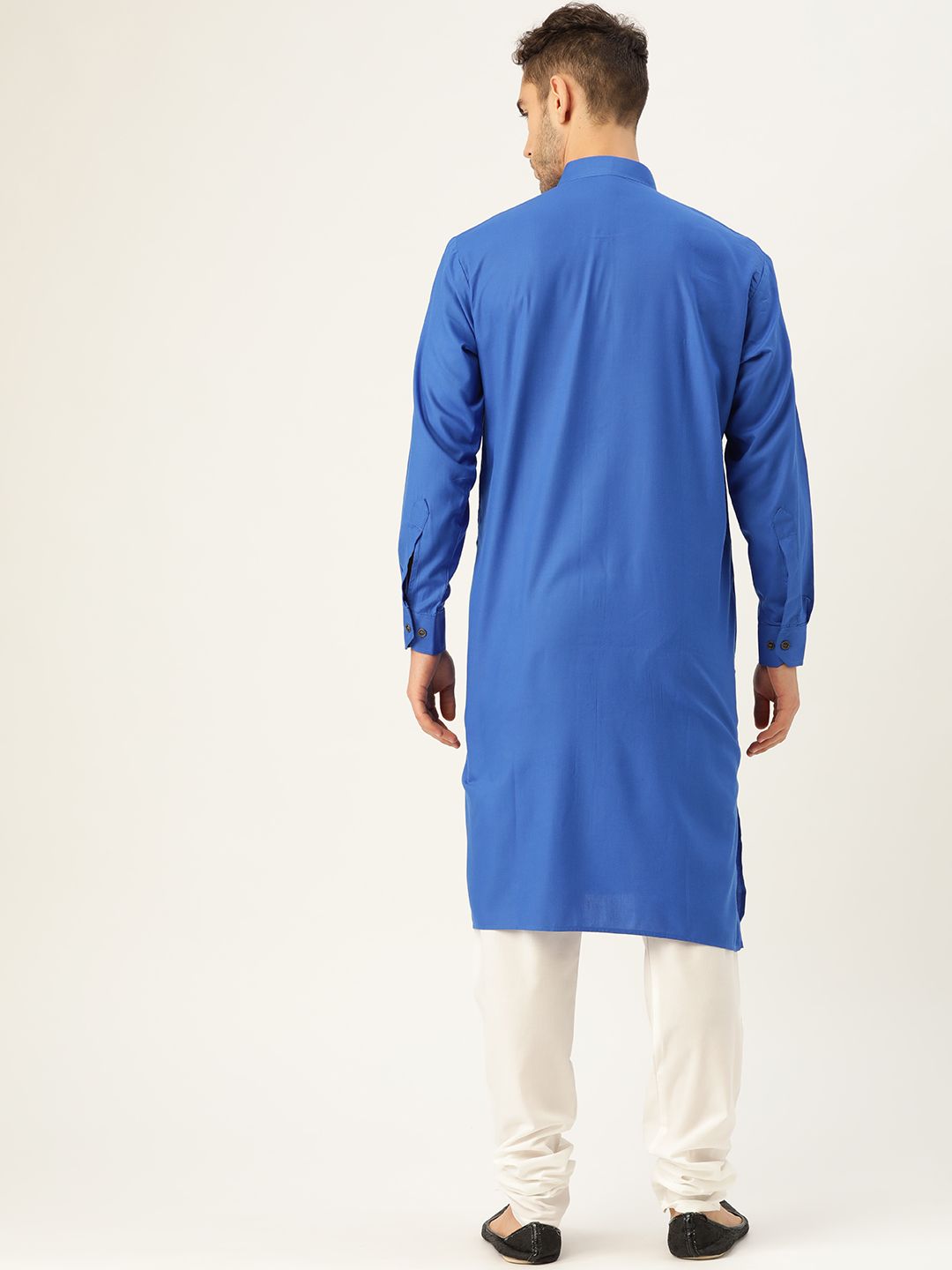 SOJANYA Lelaki Biru Solid Kurta Lurus