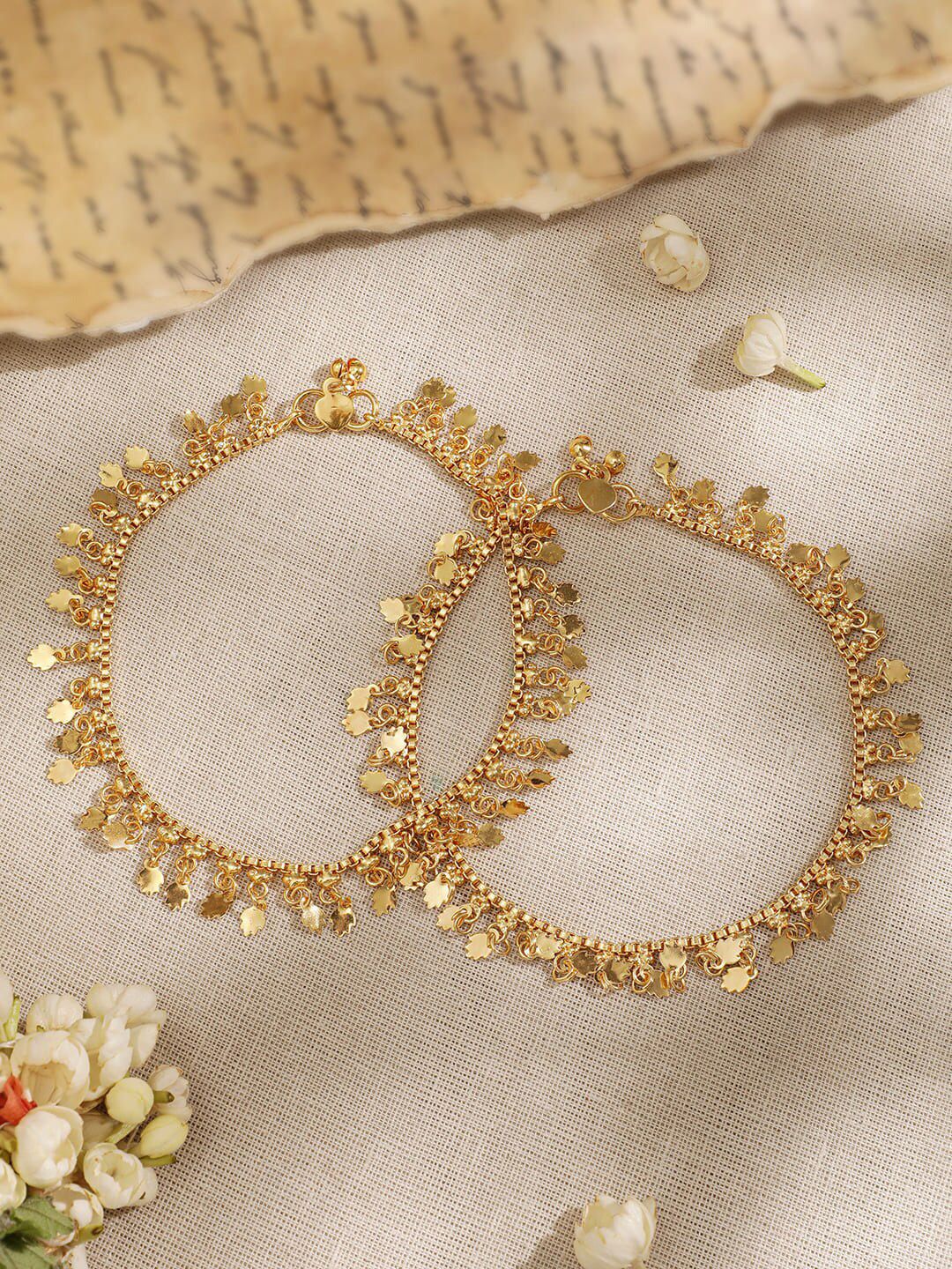 Rubans set 2 anklet bersalut emas