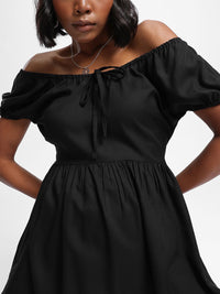 DressBerry Luxury Cascade Off-Shoulder Mini A-line Dress