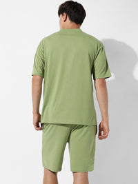 Campus Sutra Round Neck Short Sleeves T-shirt with Shorts