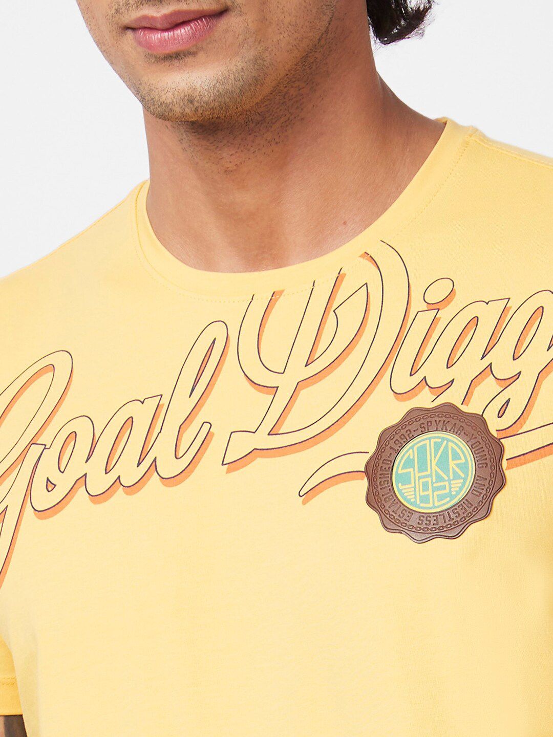 SPYKAR Typography Printed Slim Fit Cotton Casual T-Shirt