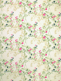 Story@home Ventura Cream Green Floral 144 TC Cotton Queen Bedsheet with 2 Pillow Covers