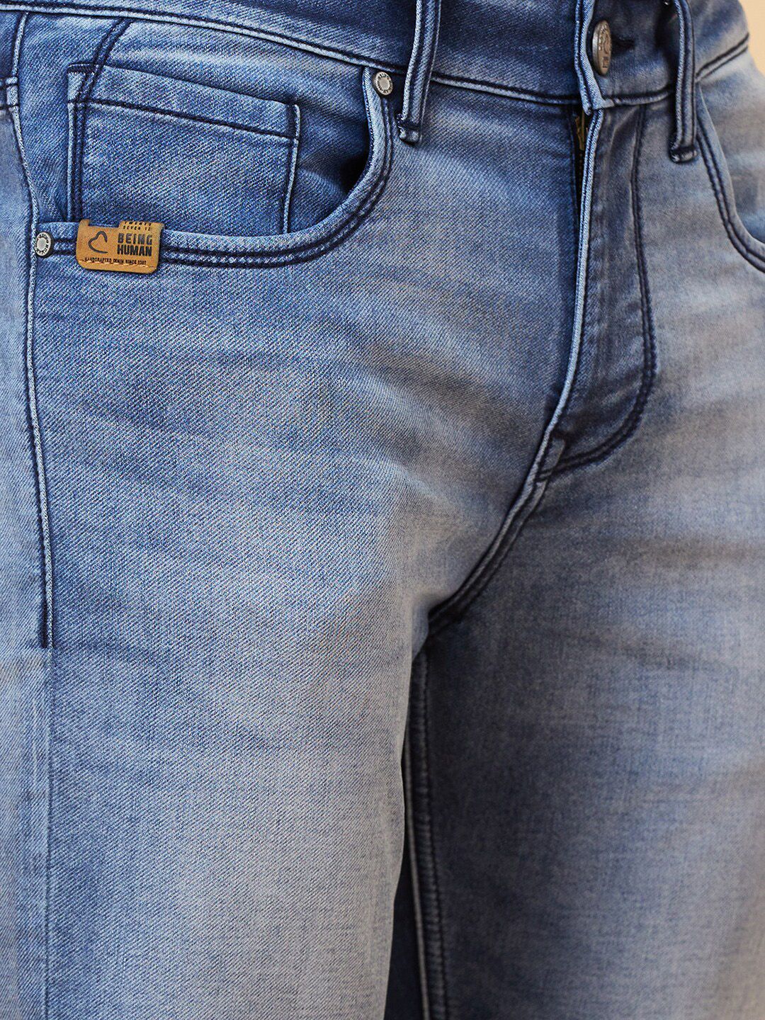 Being Human Men Slim Fit Heavy Fade Jeans