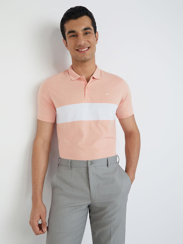 Park Avenue Striped Slim Fit Polo Collar T-shirt