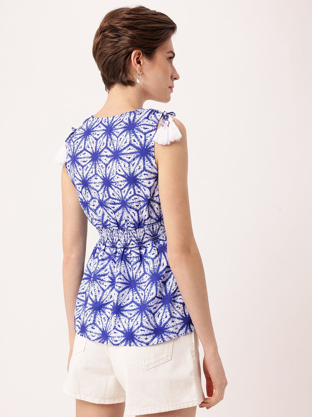 DressBerry Dyed Daze Smocked Peplum Top