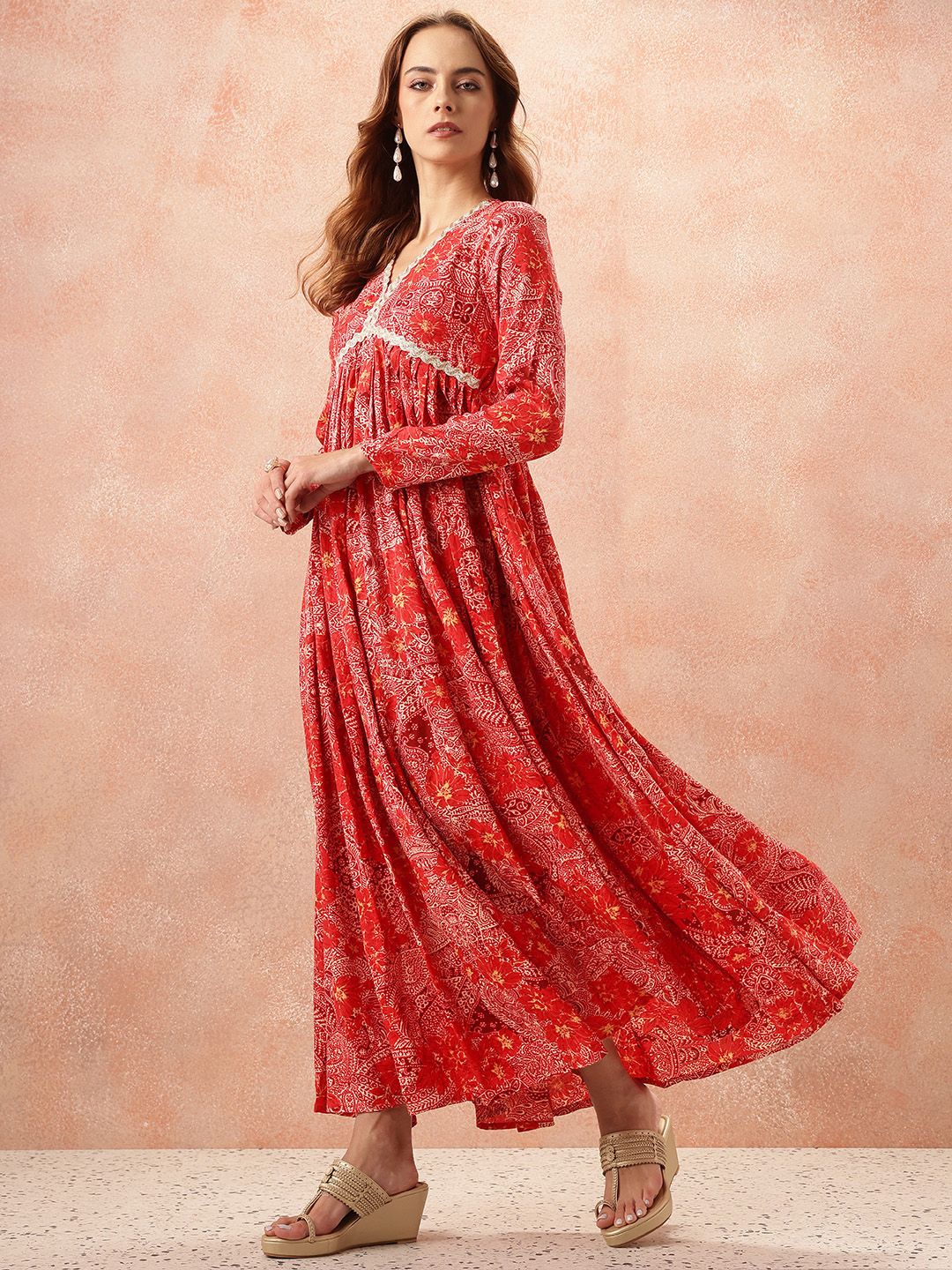 all about you Lace Taping Ethnic Dress