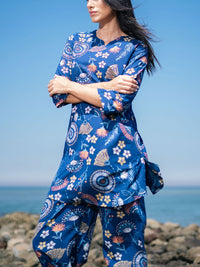 SANSKRUTIHOMES Ethnic Motif Pure Cotton Top & Trouser Co-Ord Set