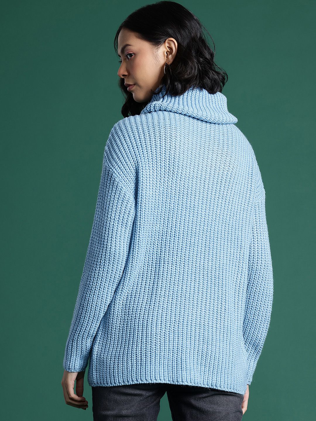 DressBerry Self-Striped Drop-Shoulder Sleeves Pullover