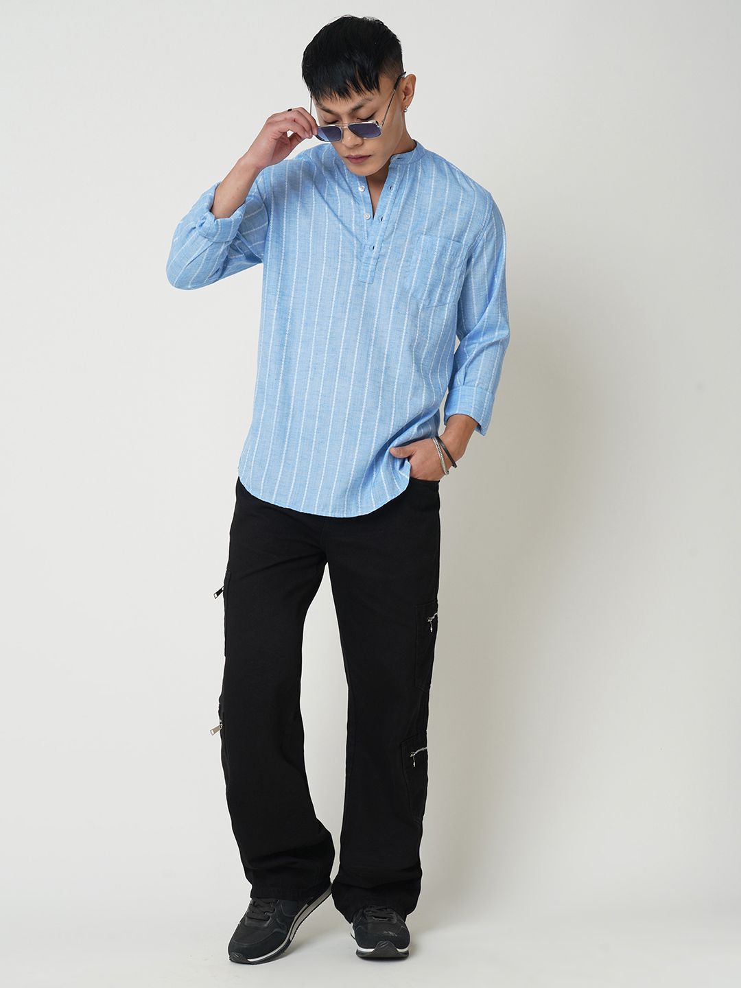 VASTRADO Band Collar Short Straight Kurta