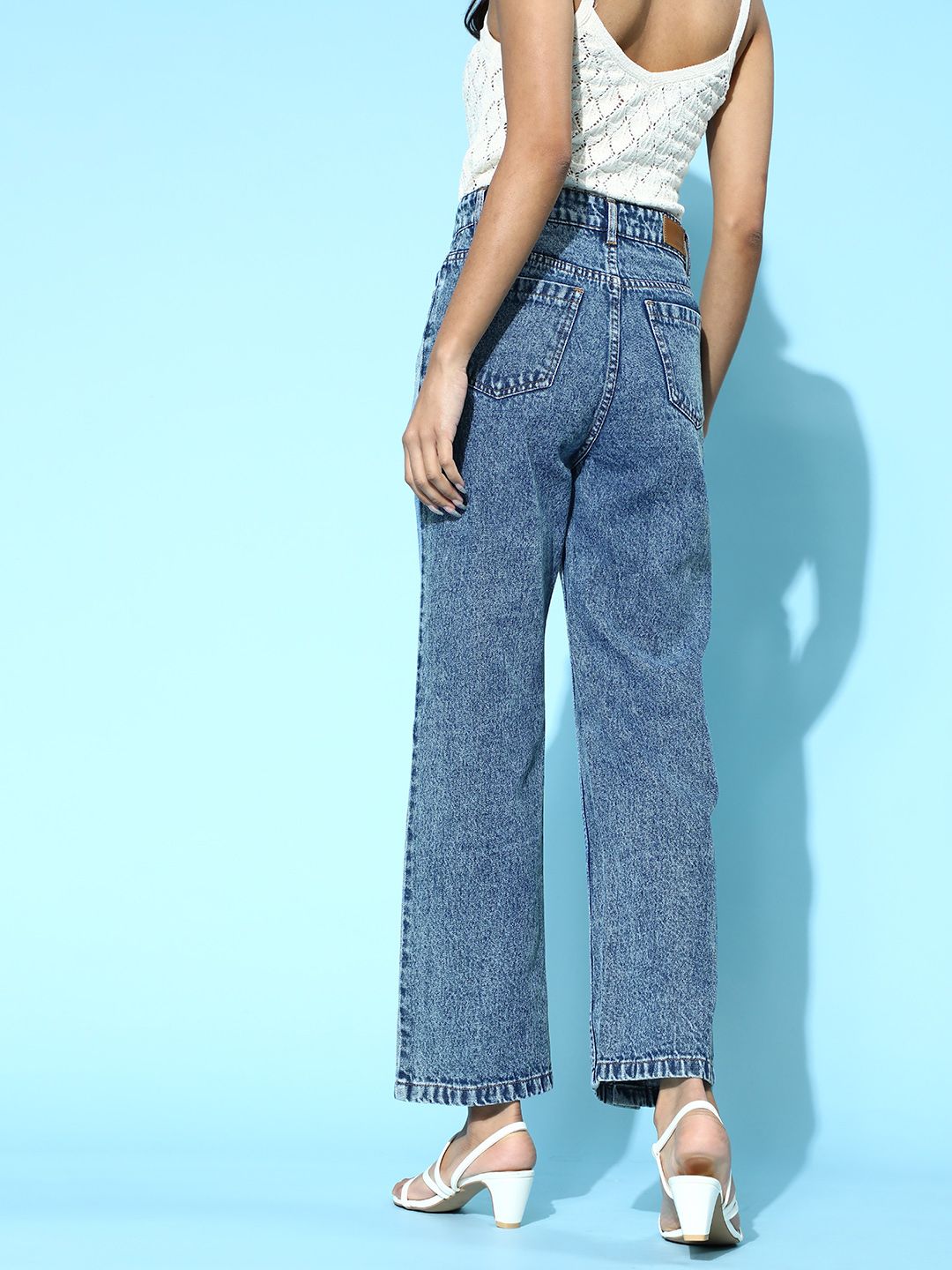 SASSAFRAS Woman Blue High-Rise Slim Fit Jeans