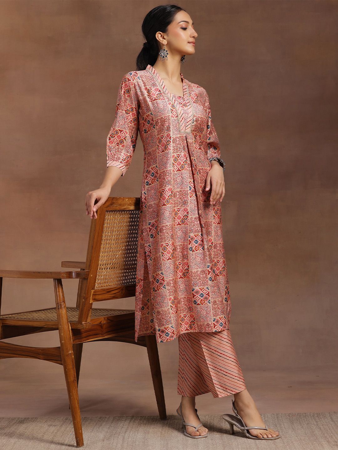 Libas Ethnic Motifs Printed Regular Gotta Patti Kurta with Palazzos
