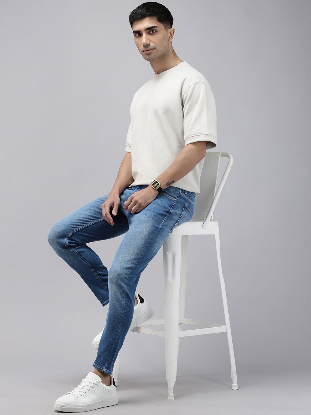 SPYKAR Men Kano Tapered Fit Light Fade Stretchable Jeans