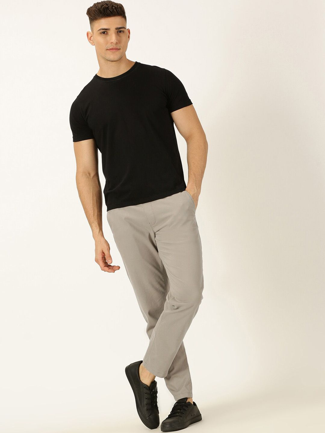 Thomas Scott Men Smart Mid Rise Cotton Trousers