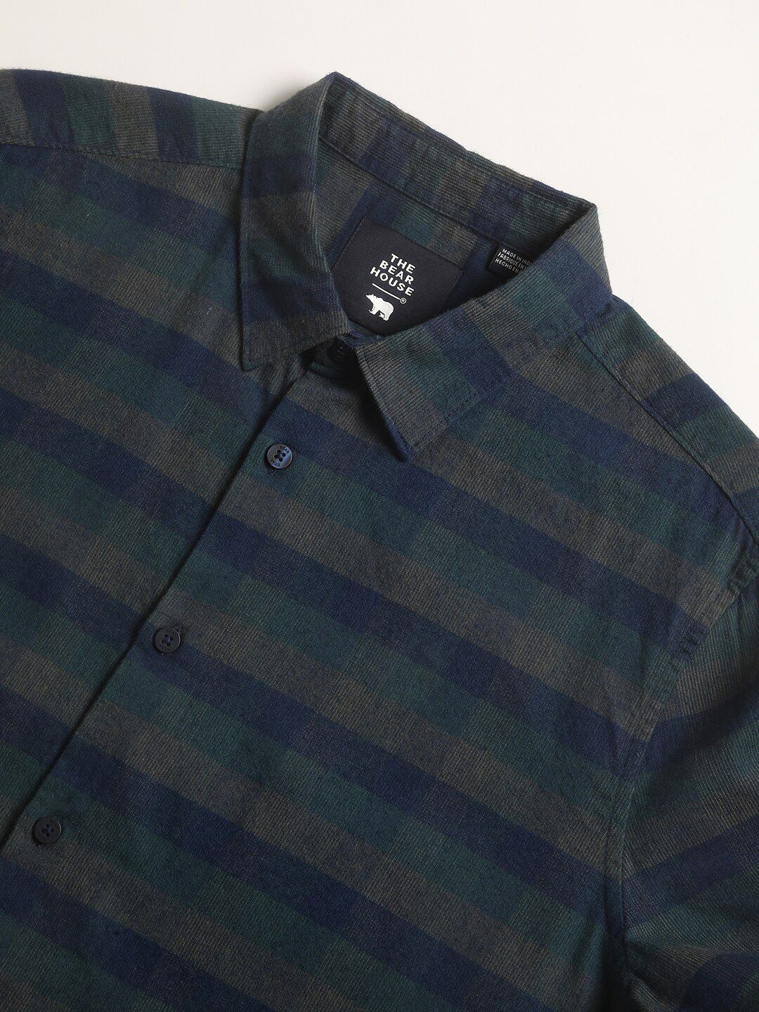 THE BEAR HOUSE Tartan Checks Slim Fit Pure Cotton Casual Shirt