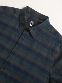 THE BEAR HOUSE Tartan Checks Slim Fit Pure Cotton Casual Shirt