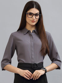 Style Quotient Women Grey Formal Shirt