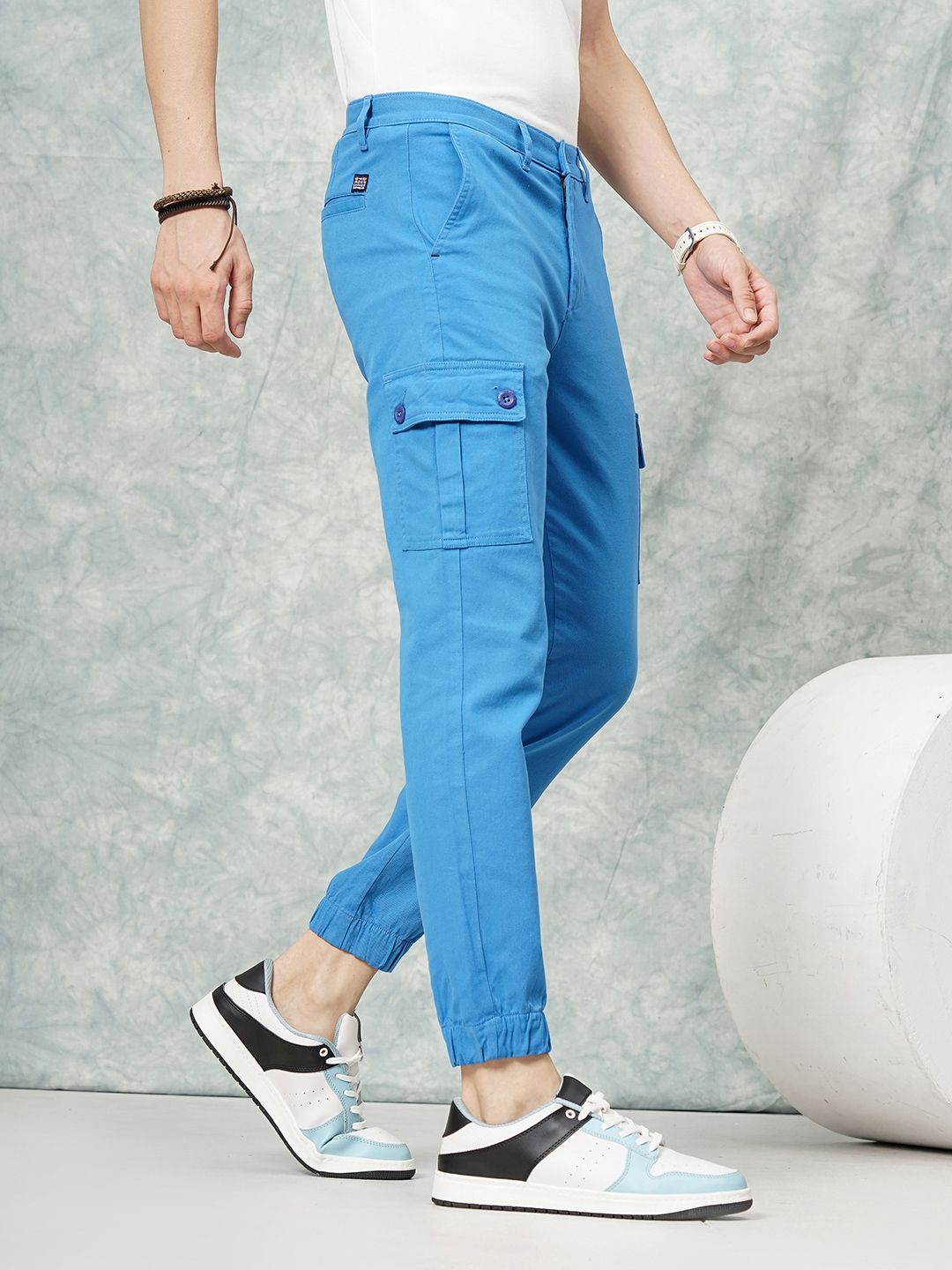 The Indian Garage Co Men Blue Smart Slim Fit Trousers