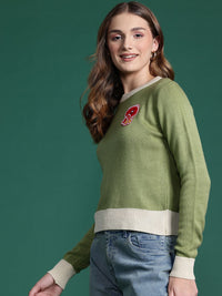 DressBerry Acrylic Applique Detail Pullover