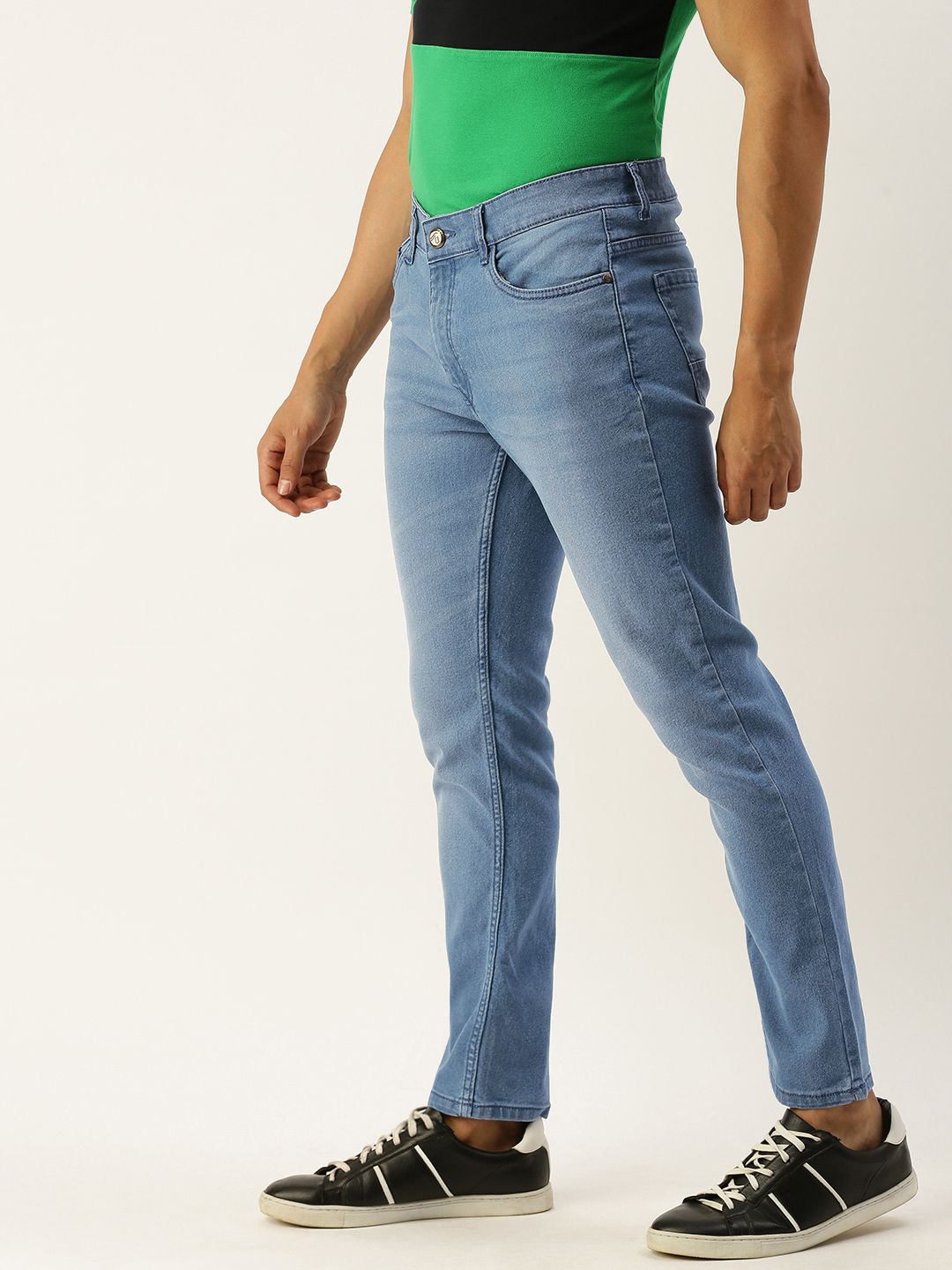 The Indian Garage Co Men Blue Slim Fit Low-Rise Clean Look Stretchable Jeans