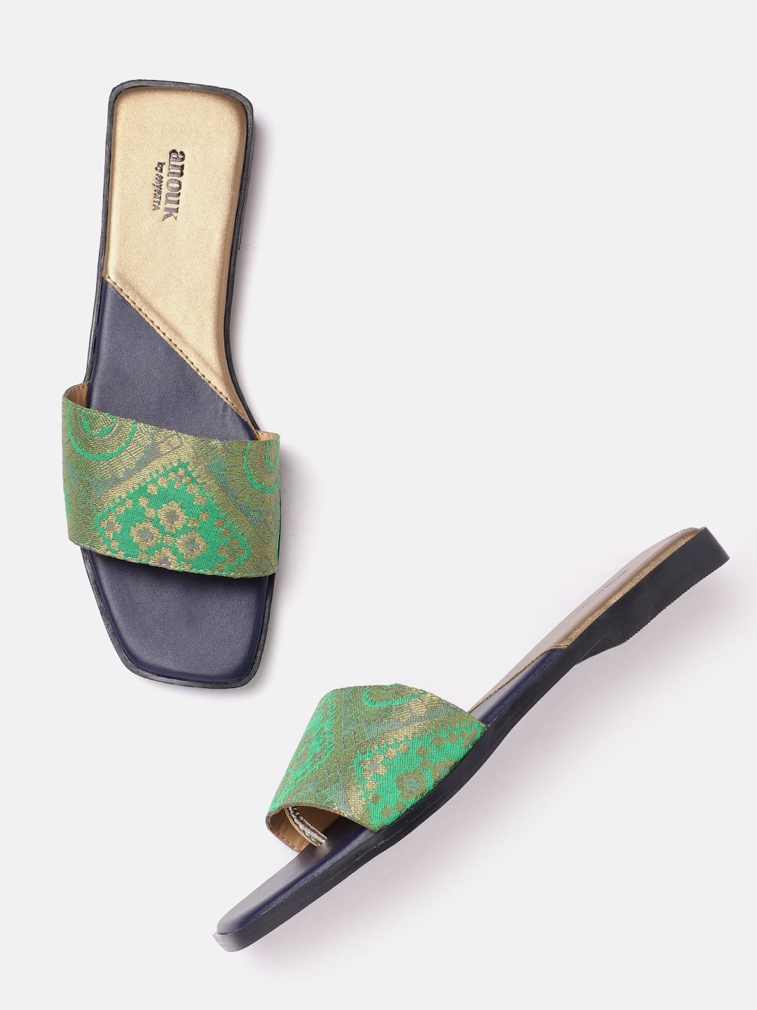 Anouk Women Woven Design Ethnic Open Toe Flats