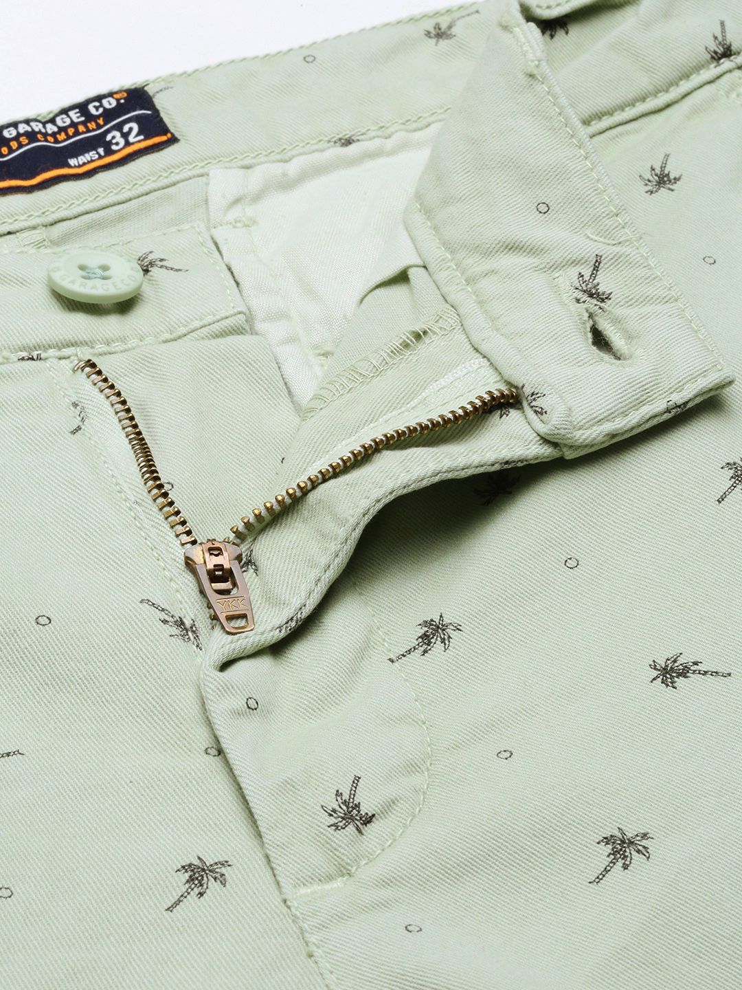 The Indian Garage Co Men Pure Cotton Printed Slim Fit Regular Shorts