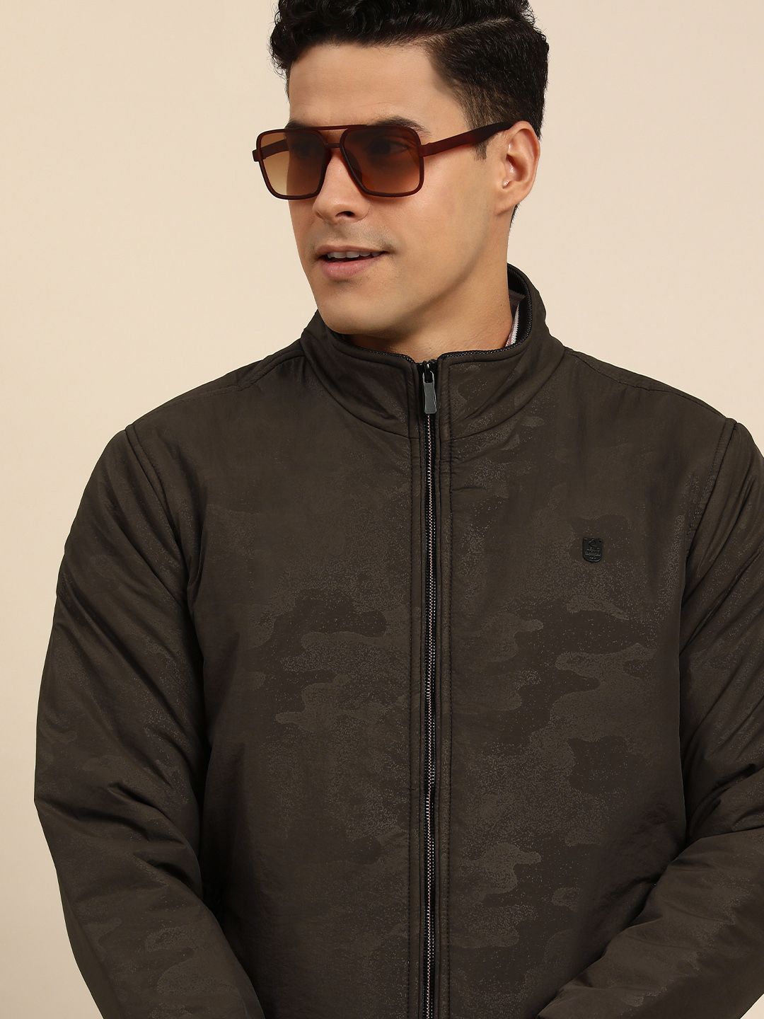 Being Human Clothing Men Mock Neck Bomber Jacket