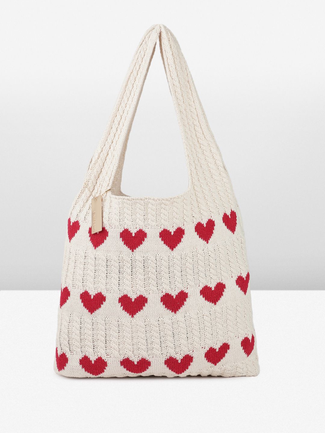 DressBerry Heart Crocheted Shopper Tote Bag