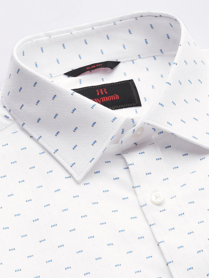 Raymond Slim Fit Printed Pure Cotton Formal Shirt