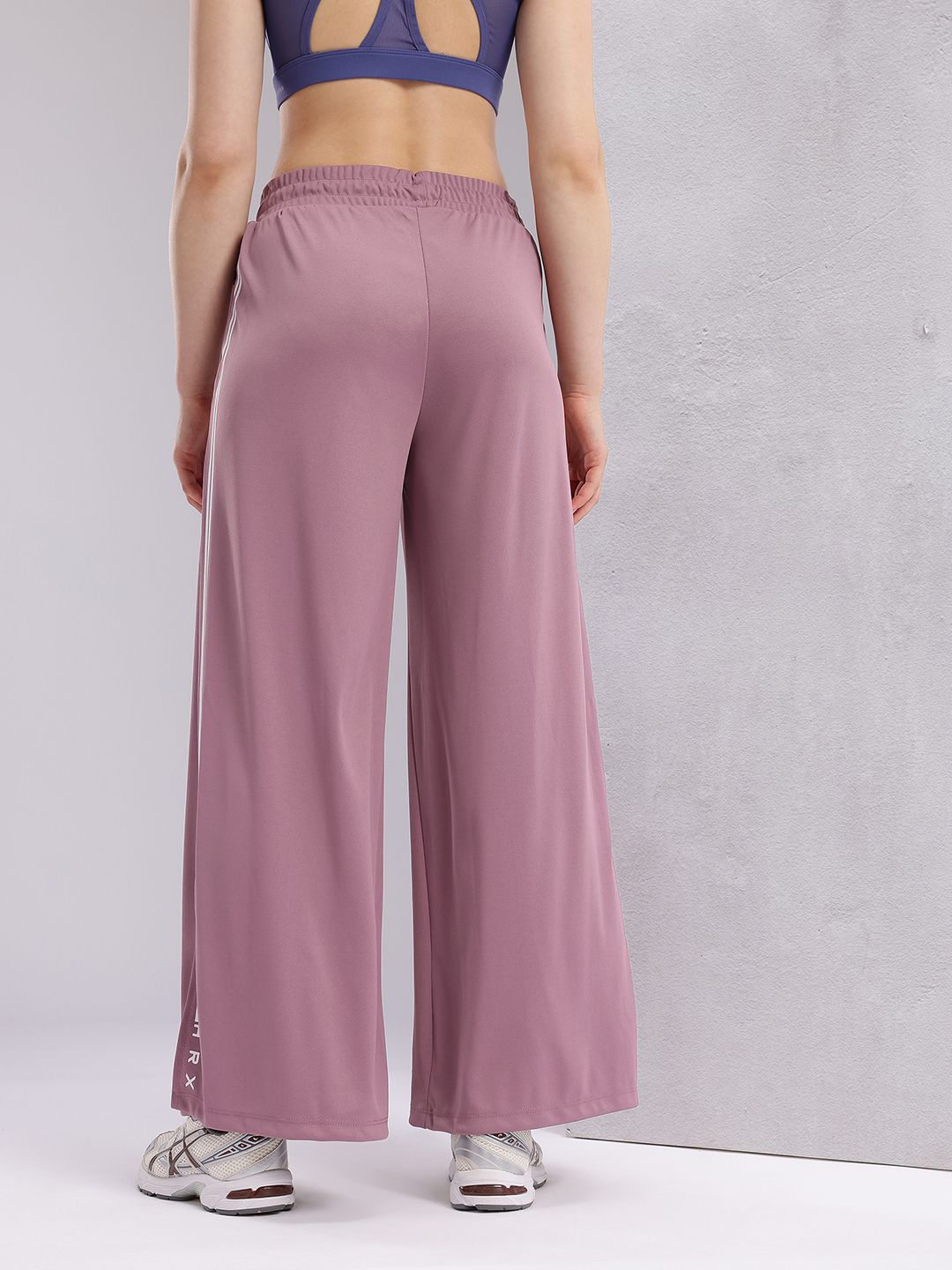 HRX by Hrithik Roshan Women Side Stripes Slit Wide Leg Training Track Pants