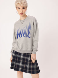 DressBerry Printed Cotton Terry Relaxed Fit Sweatshirt