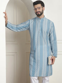 SOJANYA Printed Mandarin Collar Long Sleeves Straight Kurta