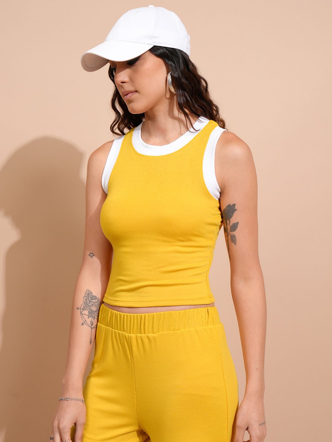 Tokyo Talkies Round-Neck Sleeveless Top And Shorts Co-Ords