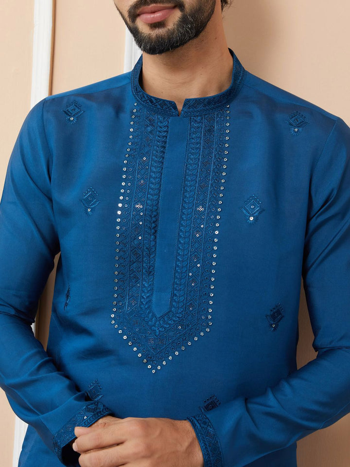 See Designs Men Floral Embroidered Regular Kurta with Pyjamas