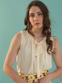RAREISM Tie-Up Neck Top