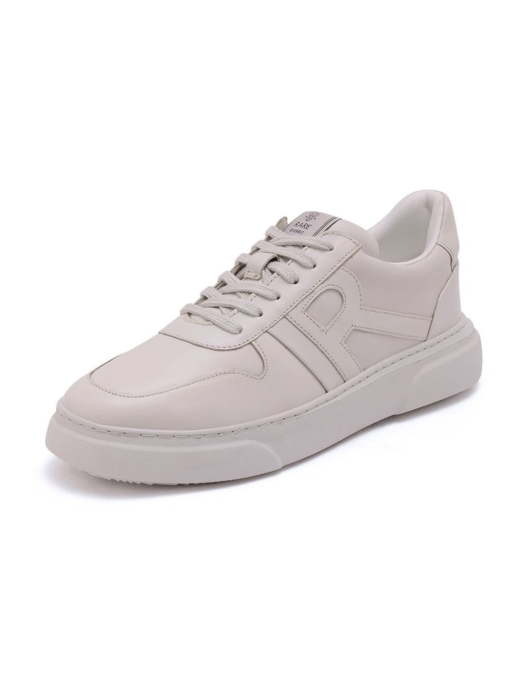 RARE RABBIT Men Woven Design Leather Round Toe Sneakers