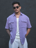 Powerlook Men Solid Pockets Spread Collar Oversized Casual Shirt